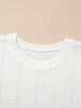 Openwork Round Neck Short Sleeve Sweater