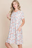 Printed Round Neck Short Sleeve Tee Dress For Women – Casual and Comfortable Dress with Printed Design and Pockets by Stevvex