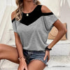 Women's Off-shoulder Casual Short-sleeve Round-neck Top by My Store