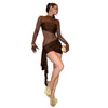 Women's Mesh See-through Long Sleeve Slim Fit Dress