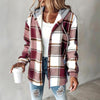 Women's Plaid Hoodie Long Sleeve Jacket With Pocket by FitiqueFit