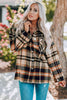 Classic Plaid Button Front Shirt Jacket with Breast Pockets Casual & Minimalist Outerwear by Stevvex