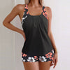 Women’s Loose Halter Two-Piece Swimsuit Floral Set by FitiqueFit