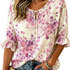 Women's Floral Print Three-Quarter Sleeve Shirt – Relaxed Retro by FitiqueFit