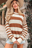 Black Stripe Drop Shoulder Sleeve Patchwork Baggy Sweater by Wild and Free Boutique