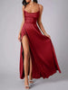 Lace Up Back Split Maxi Dress by Wild and Free Boutique