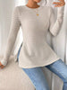 Slit Striped Long Sleeve Casual T-Shirt by Simply Love
