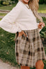 Vintage Plaid Round Neck Long Sleeve Mini Dress Cozy & Stylish Dress Retro Design Dress For Party by Stevvex