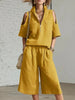 Short-Sleeve Shirt & Loose Shorts Two-Piece Set | Casual by FitiqueFit
