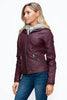 Women Warm Sleek Dual-Zipper Layered Jacket with Cozy Fuzzy Hood Urban Chic & Comfortable Jacket by Stevvex
