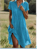 Ethnic Print Midi Dress – Scoop Neck Geometric Pattern Boho Dress by FitiqueFit