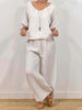 Women’s Multi Color Two Piece Set V Neck Top & Pants by FitiqueFit