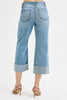 RISEN High Rise Ankle Wide Cuffed Jeans
