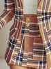 Women’s Elegant Plaid Skirt Suit Set by FitiqueFit