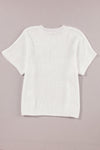 White Flower Embroidery Sweater Top