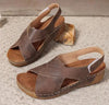 Women's Platform Roman Sandals | Open Toe Velcro Beach Sandals by FitiqueFit
