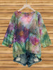 Women's Batwing-Sleeve Sweater – Hollowed-Out 3D Knitted Print Relaxed Fit by FitiqueFit