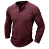 Mens Round Neck Henry Solid Color Long Sleeve T shirt by FitiqueFit