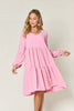 Light Green Double Take Full Size V-Neck Sleeve Tiered Dress with Pockets Elegant & Comfortable Casual Dress by Stevvex