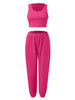 Wide Strap Top and Drawstring Joggers Set