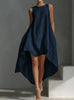 Sleeveless High-Low Irregular Hem Linen Blend Dress – Women's Summer Dress