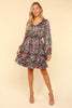 V-Neck Satin Floral Layered Dress – Satin Floral Dress, Layered V-Neck Dress, Elegant Floral Dress, Flowy Satin Dress, Summer Party Dress by Stevvex
