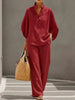 Women’s Casual Shirt and Full-Length Pants Set by FitiqueFit