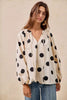BiBi Polka Dot Exaggerated Balloon Sleeves Blouse by FitiqueFit