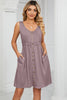Buttoned Wide Strap Mini Dress