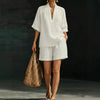 Women's Loose Batwing Sleeve Two-Piece Set – Casual Summer Beach Outfit by FitiqueFit