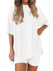 Full Size Half Sleeve T-Shirt and Shorts Set Plus Size by Simply Love