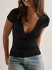 Elegant Wrap V-Neck Slim Fit T-Shirt by Simply Love