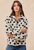 BiBi Polka Dot Sherpa Half Zip Up Top with Side Pocket by FitiqueFit