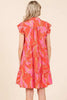 Leaf Print Ruffle Sleeve Tiered Mini Dress For Summer – Fluttering, Playful and Feminine Dress with Layered Details by Stevvex