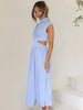 Modern Cutout Mock Neck Sleeveless Ruched Dress Elegant Dress For Women by Stevvex