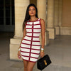 Contrast Stripe Knit Sleeveless Midi Dress – 5 Colors, S–L
