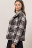 Timeless Plaid Collared Neck Bouclé Jacket with Pockets Elegant Retro Outerwear Women Jacket by Stevvex