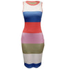 Women’s Color-Blocked Striped Sleeveless Bodycon Dress by FitiqueFit