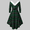 Christmas Women’s Fur Patchwork V-Neck Long-Sleeved Dress by FitiqueFit