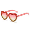Peach Heart Rhinestone Sunglasses – Y2K INS Style by FitiqueFit