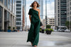 Women's Wide-Leg Pants & Top Set – 2-Piece Three-Quarter Sleeve Outfit by FitiqueFit