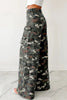 Green Camo Denim Cargo Wide Leg Pants by Wild and Free Boutique