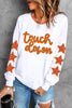 Letter & Star Round Neck Long Sleeve Sweatshirt by Wild and Free Boutique