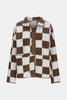 Elegant Checkered Snap Down Long Sleeve Teddy Jacket Soft & Warm Colorful Jacket by Stevvex