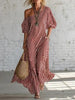 Women's Striped Off-Shoulder Elegant Midi Dress by FitiqueFit