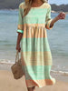 Women's Plus-Size Patchwork Maxi Dress – Relaxed Fit Casual Skirt by FitiqueFit