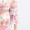 Vacation Style Fairy Dress V-neck Lace Up Waist Slimming Floral Long Dress Women
