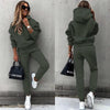 women's two piece solid color hooded sweatshirt set by FitiqueFit