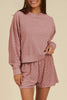 Blossom Checkered Textured Long Sleeve Top and Shorts Set by Wild and Free Boutique
