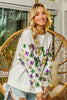 BiBi Fleur De Lis Sleeve Mardi Gras Pullover by FitiqueFit